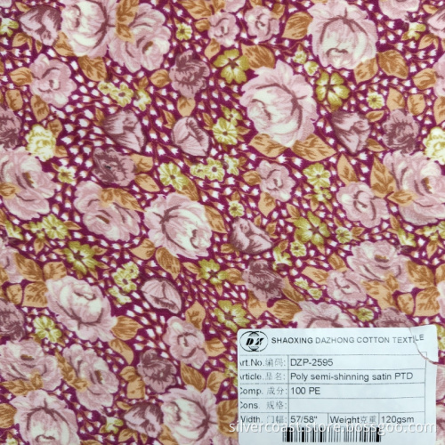 Blumenrein poly polyester halbschnecke satintextile